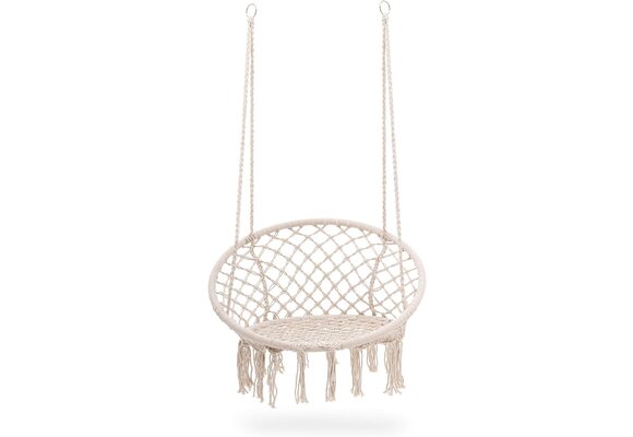 Hangstoel - geknoopt touw -  ø 60 cm - beige - tot 150 kg