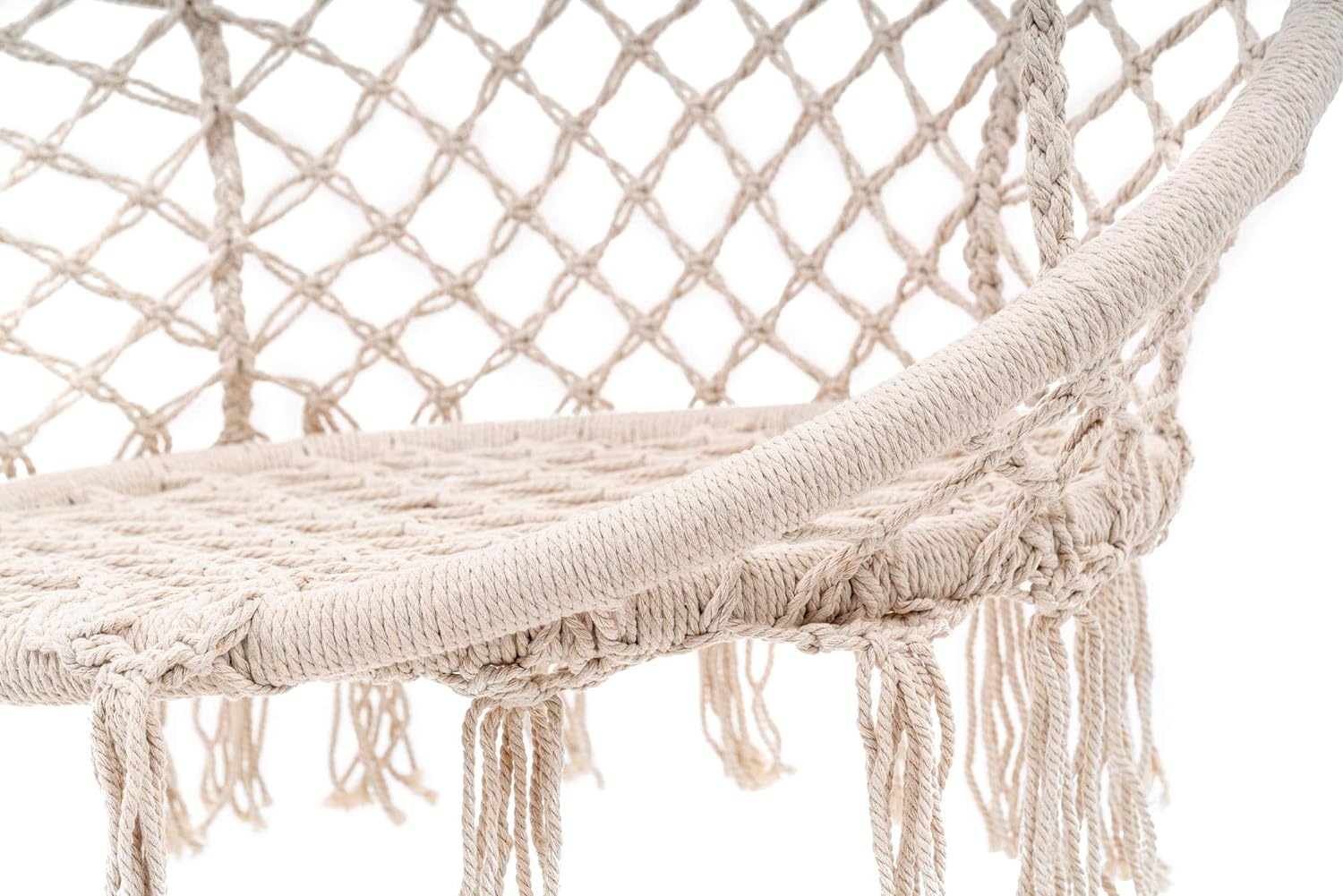 Hangstoel - geknoopt touw -  ø 60 cm - beige - tot 150 kg