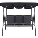 Schommelbank 3-persoons - grijs - 180 x 100 x 170 cm