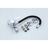 Wand keukenkraan - flexibel - zwart - met montage set