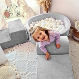 Foam speelset - 4-delig - met ballenbak en 200 ballen - grijs