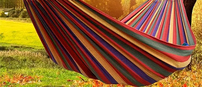 Hangmat - 2 persoons - 220x150 cm - rood oranje