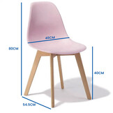 Eetkamerstoelen KITO - set van 6 eettafel stoelen - roze