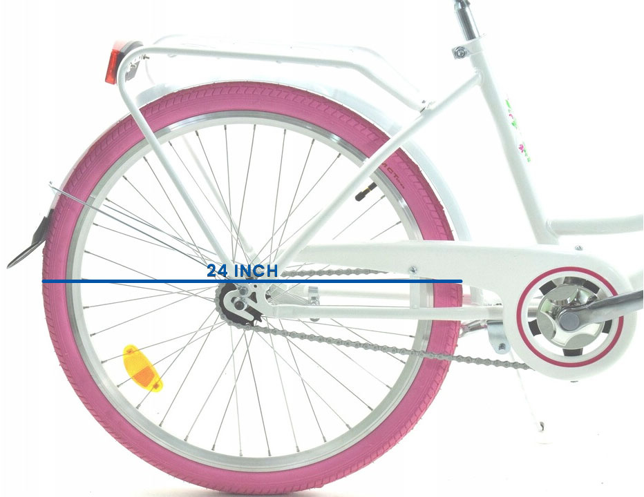 Meisjesfiets - 24 inch - zeer robuust - roze wit