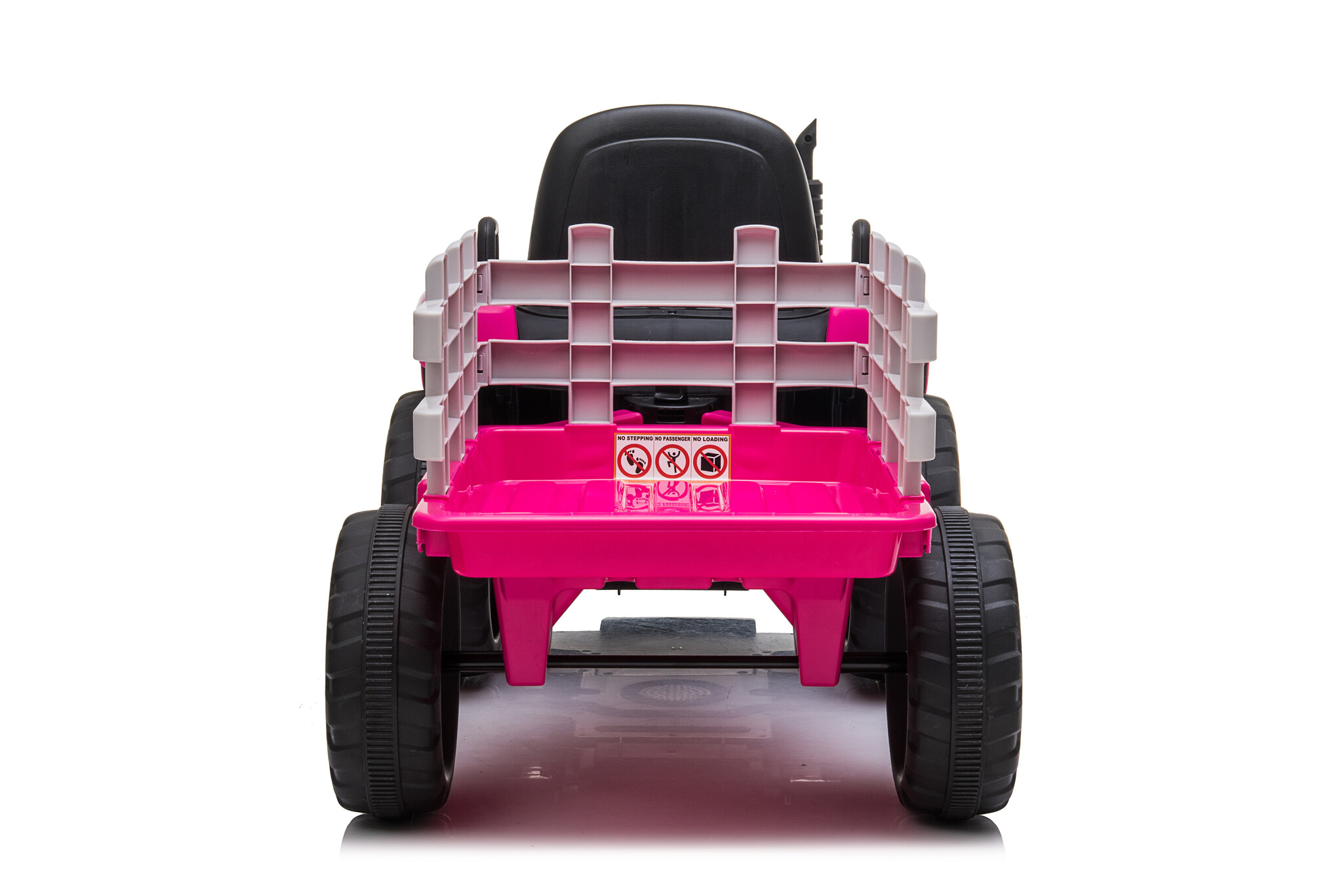 Elektrisch bestuurbare tractor met aanhanger - roze