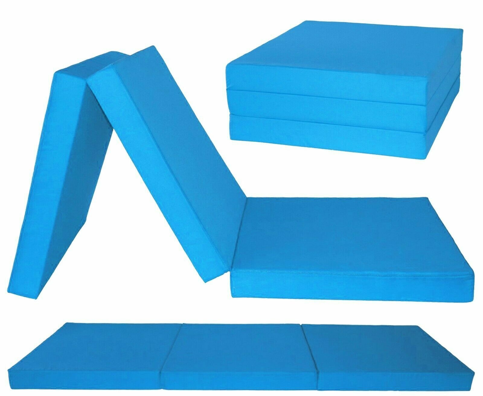 Logeermatras extra dik - blauw - camping matras - reismatras - opvouwbaar matras - 195 x 80 x 15