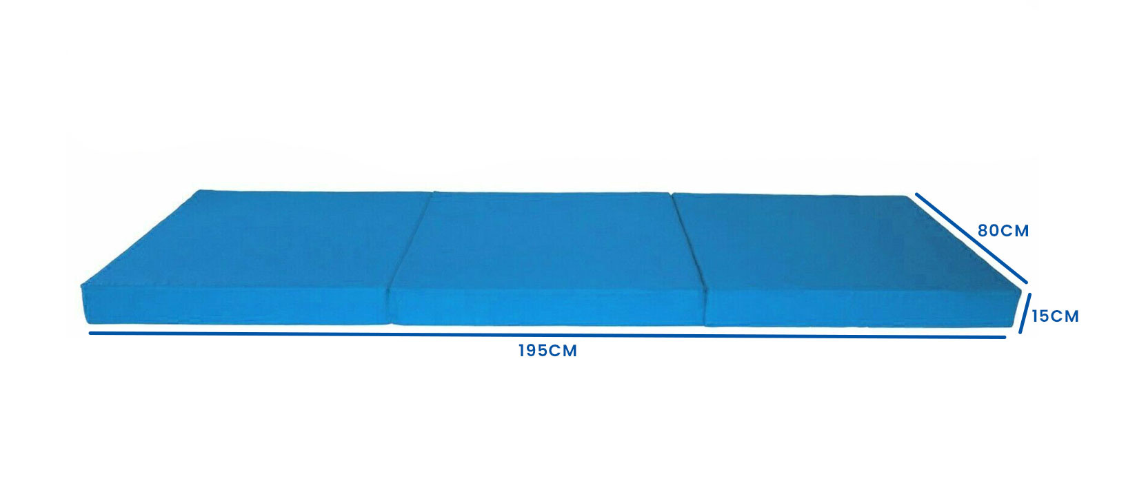 Logeermatras extra dik - blauw - camping matras - reismatras - opvouwbaar matras - 195 x 80 x 15
