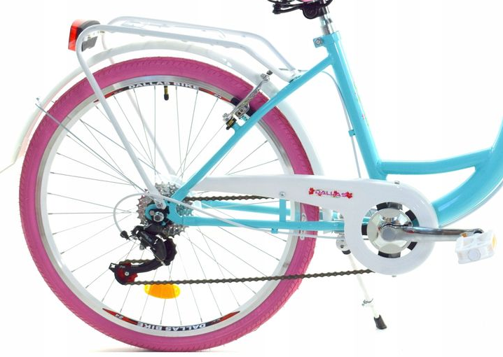 Meisjesfiets - 24 inch fiets - 6 versnellingen - blauw roze