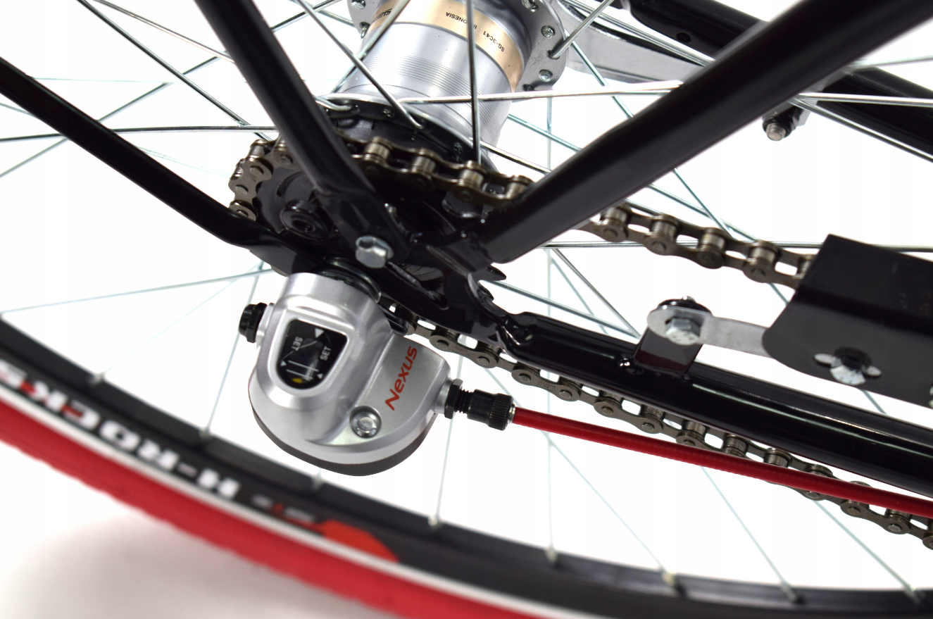 Meisjesfiets - cruiser - 26" - 3 versnellingen - zwart rood