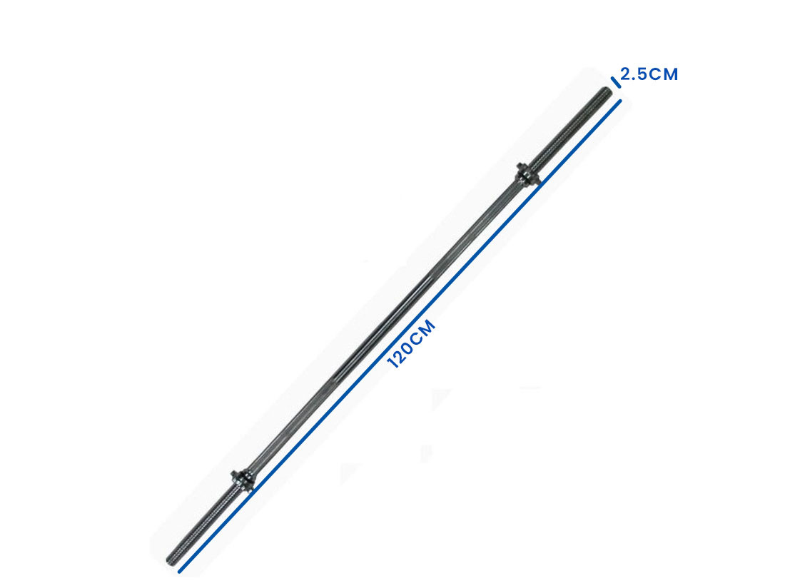 Halterstang recht - 120 cm - met schroefklemmen - tot 120 kg