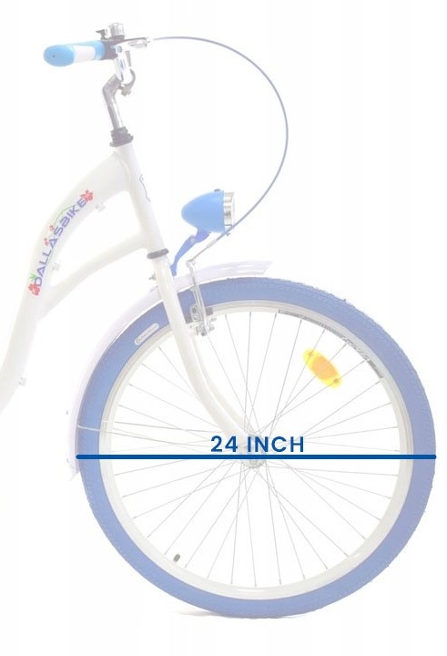 Meisjesfiets 24 inch stevig model blauw met wit Dallas Bike