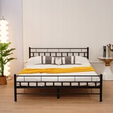 Metalen bedframe met lattenbodem- 160x200 - zwart