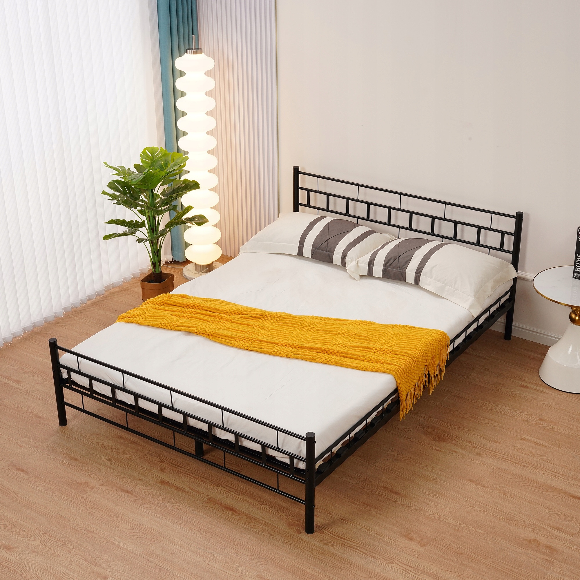 Metalen bedframe met lattenbodem- 160x200 - zwart