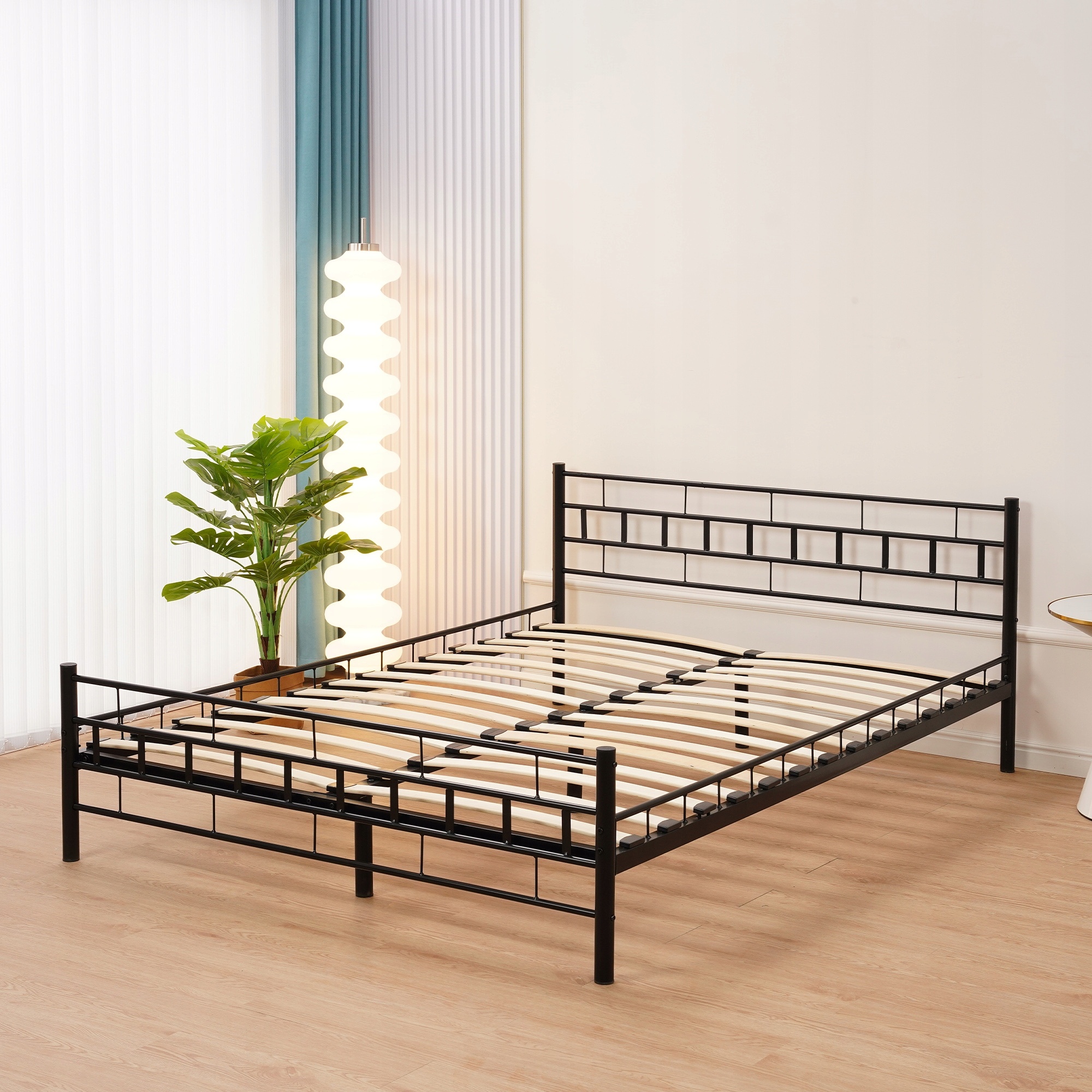 Metalen bedframe met lattenbodem- 160x200 - zwart