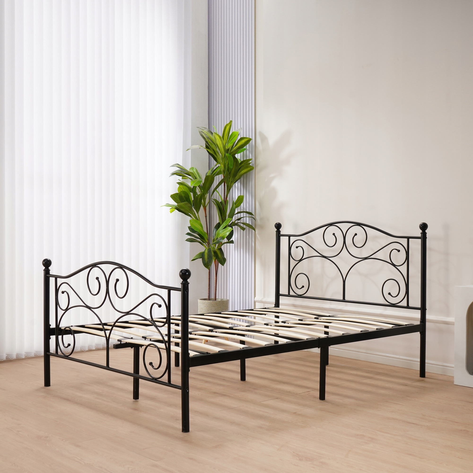 Metalen bedframe met lattenbodem- 160x200 - versierd