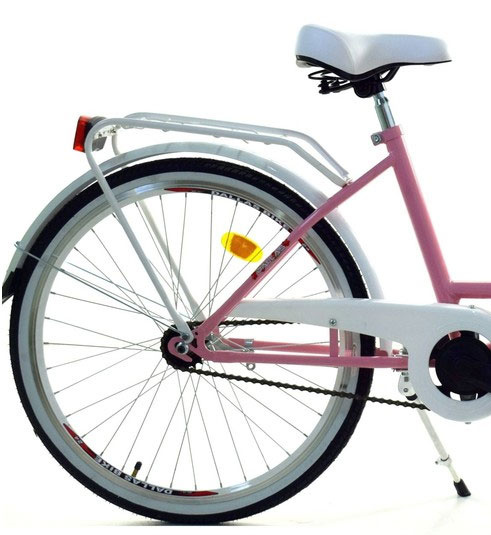 Meisjesfiets - 24 inch - robuust - wit roze - Dallas Bike