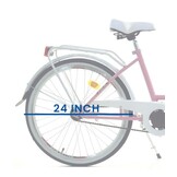 Meisjesfiets - 24 inch - robuust -  wit roze - Dallas Bike