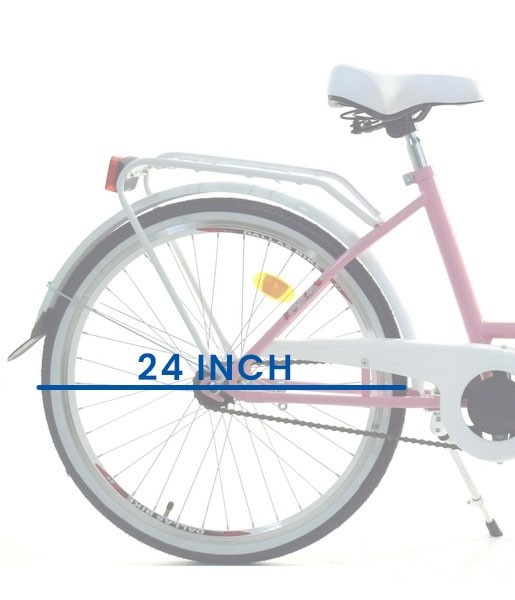 Meisjesfiets - 24 inch - robuust - wit roze - Dallas Bike