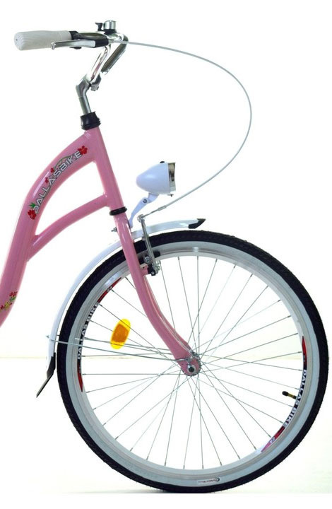 Meisjesfiets - 24 inch - robuust - wit roze - Dallas Bike