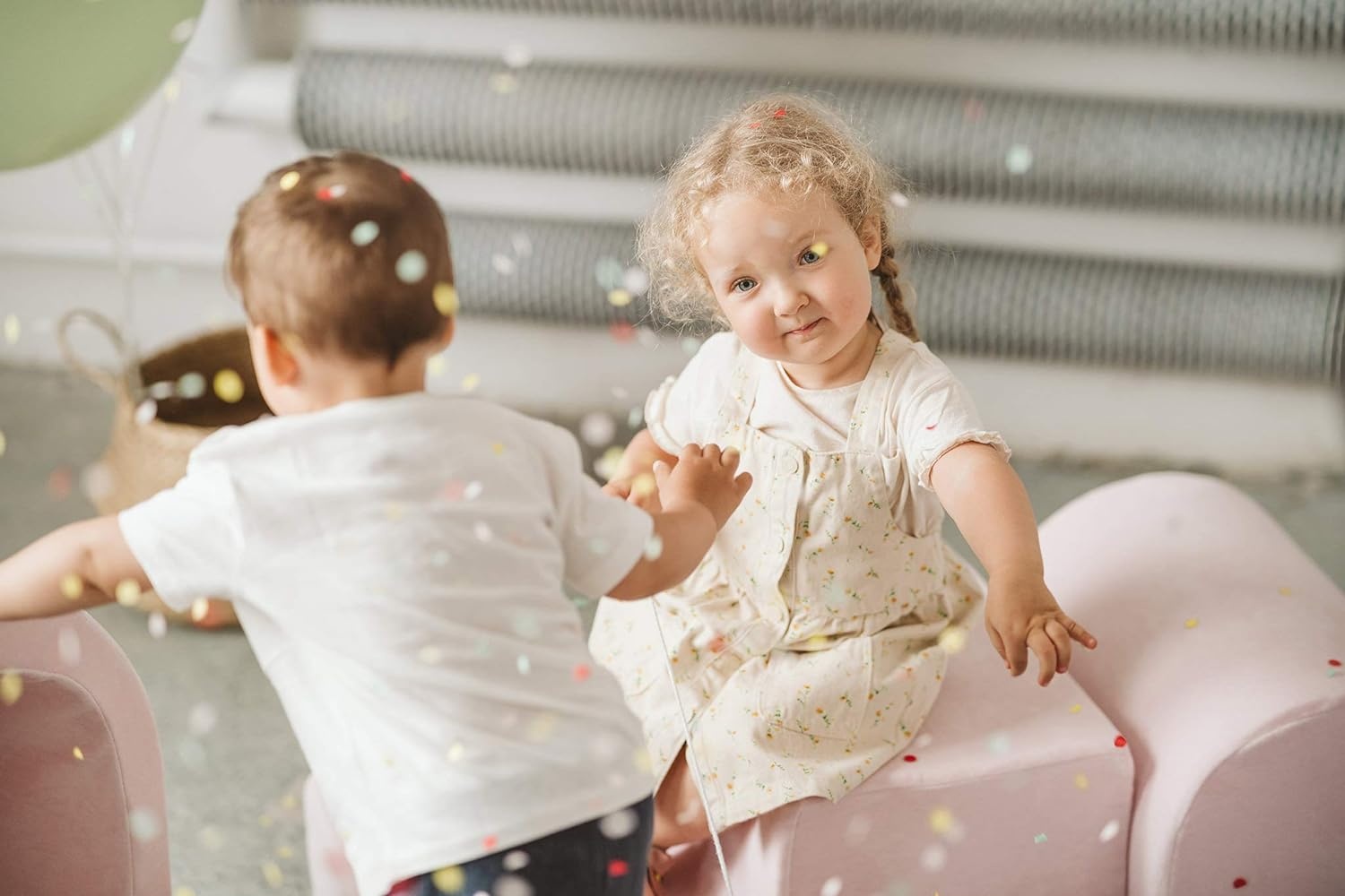 Foam speelset - 7-delig - met ballenbak en 100 ballen - roze