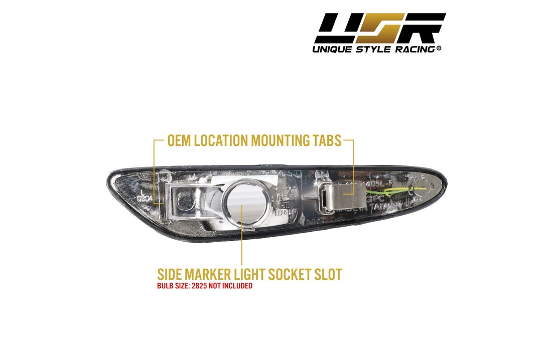 Zijkant knipperlichten geschikt voor BMW E60 / E61 / E46 / X3 ZWART