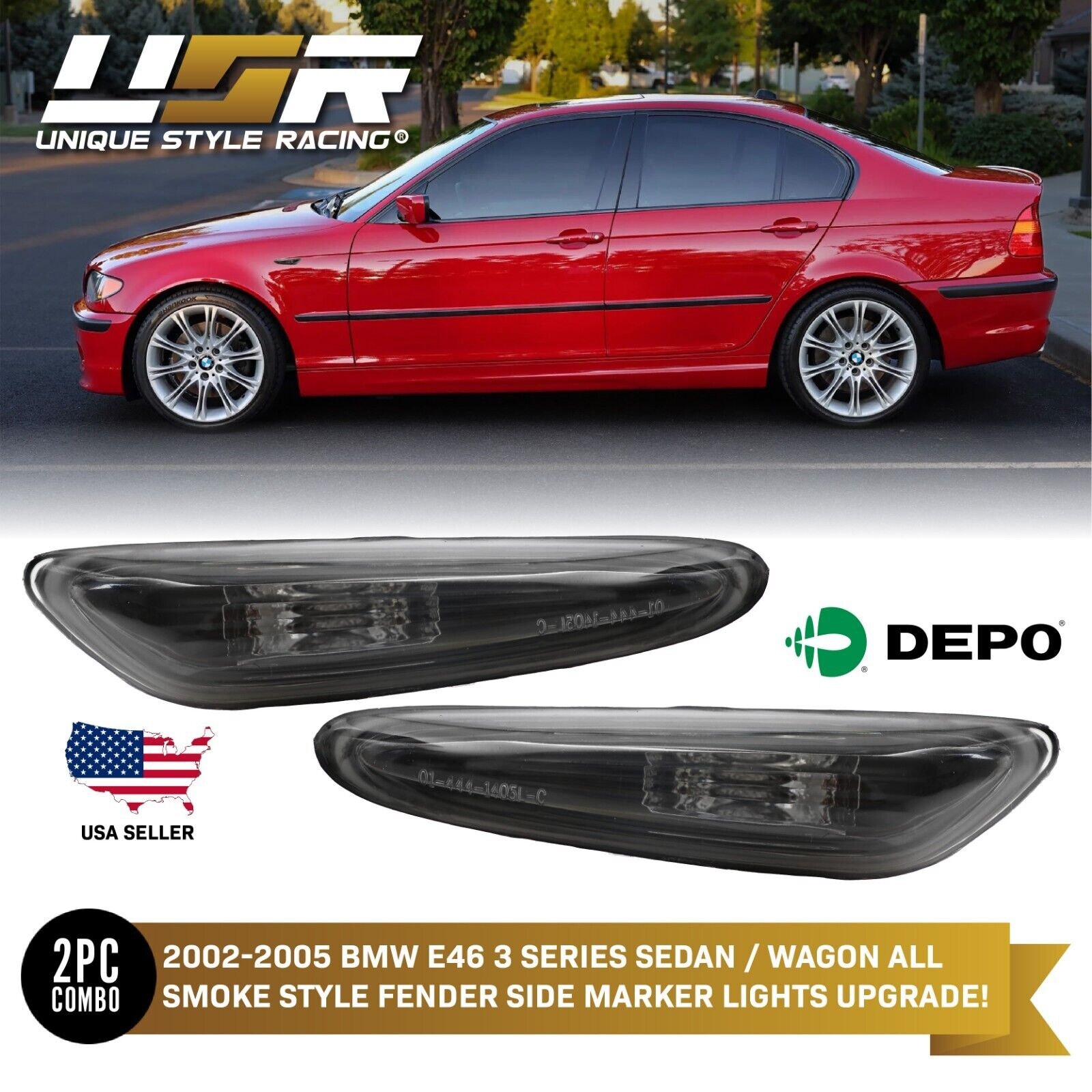 Zijkant knipperlichten BMW E60 / E61 / E46 / X3 ZWART