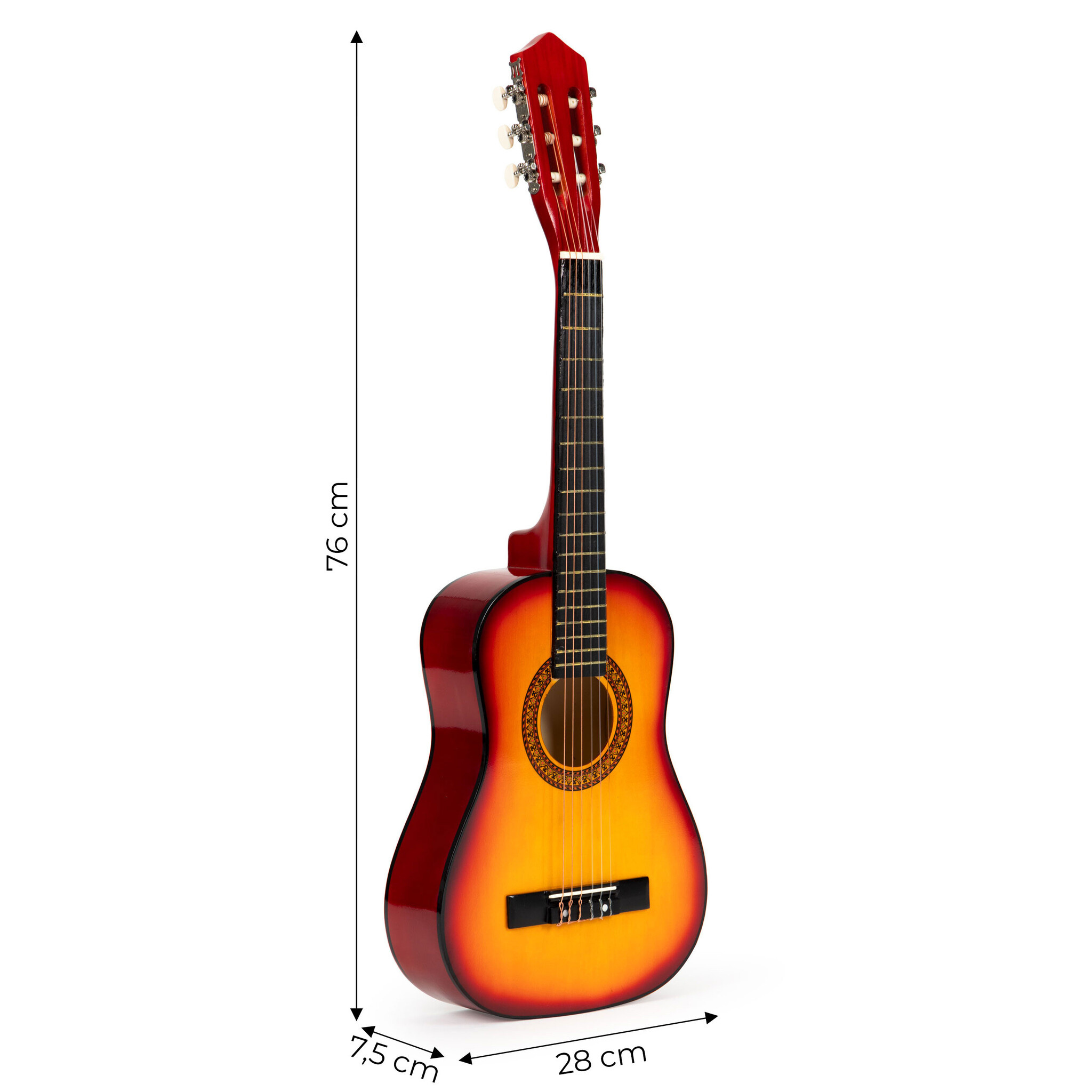 Kinder gitaar - akoestische gitaar - 76x28x7,5 cm - oranje