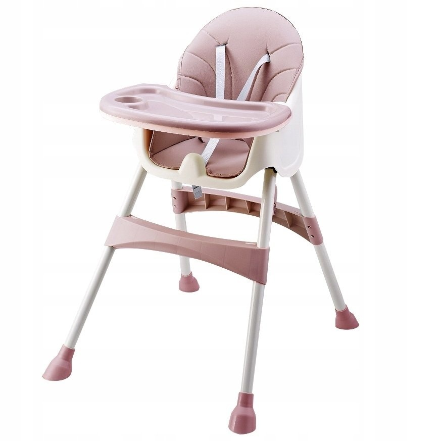 Kinderstoel - eetstoel baby - 2-in1 - hoogte verstelling - roze