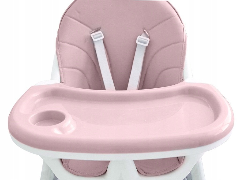 Kinderstoel - eetstoel baby - 2-in1 - hoogte verstelling - roze
