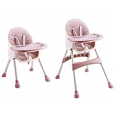 Kinderstoel - eetstoel baby - 2-in1 - hoogte verstelling - roze