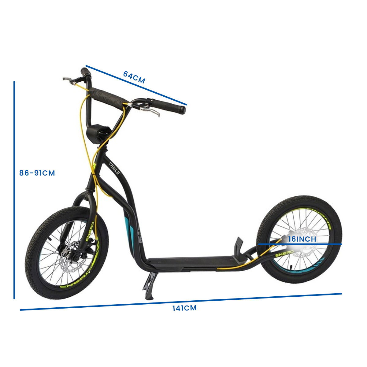 Step commute -  zwart - 16 inch met schijfrem