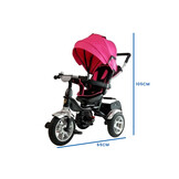 Driewieler kinderwagen roze - met zonnevizier