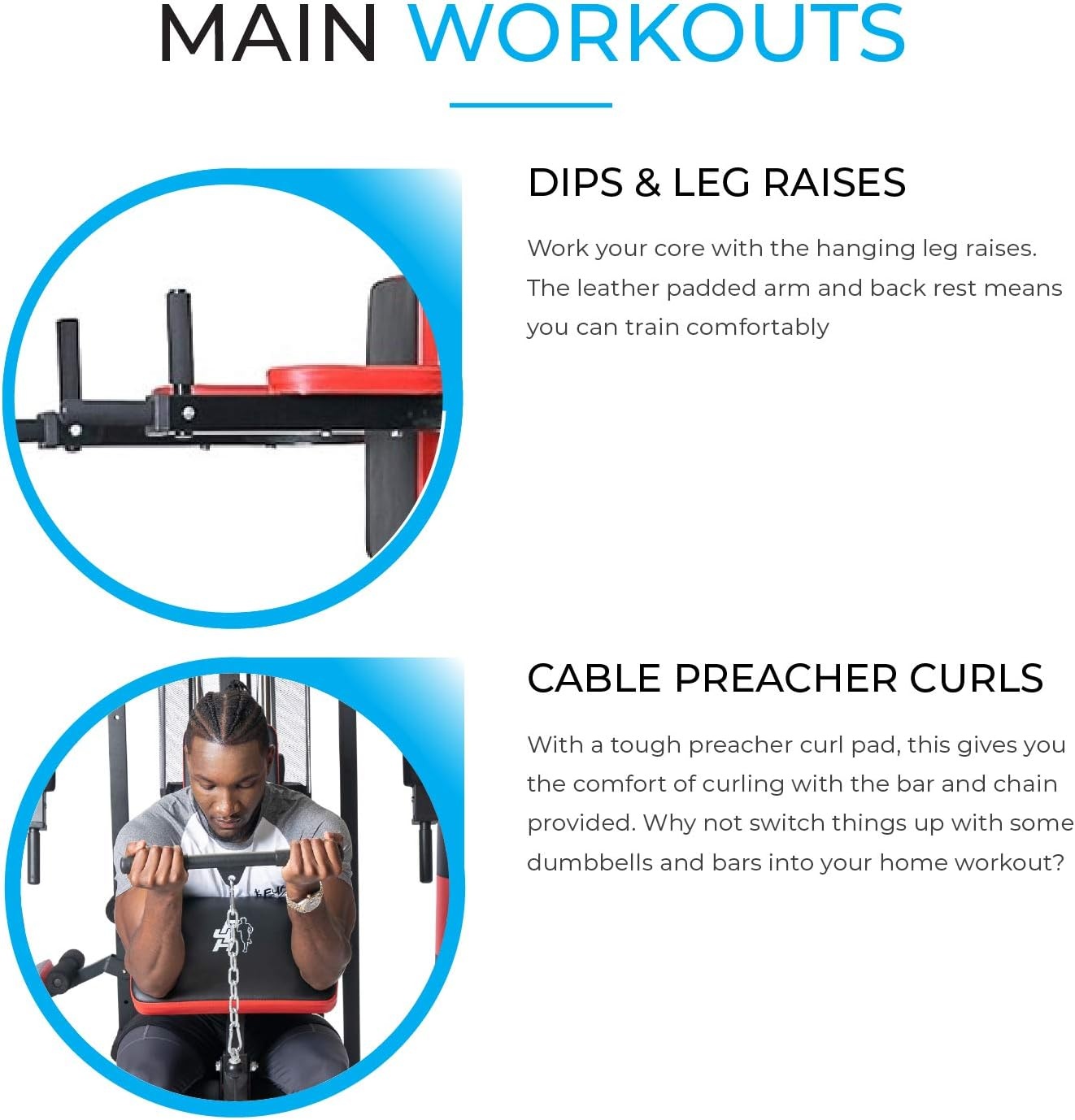 Krachtstation - Home gym - met 65 kg gewicht - en bokszak