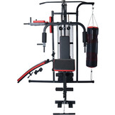 Krachtstation - Home gym - met 65 kg gewicht - en bokszak