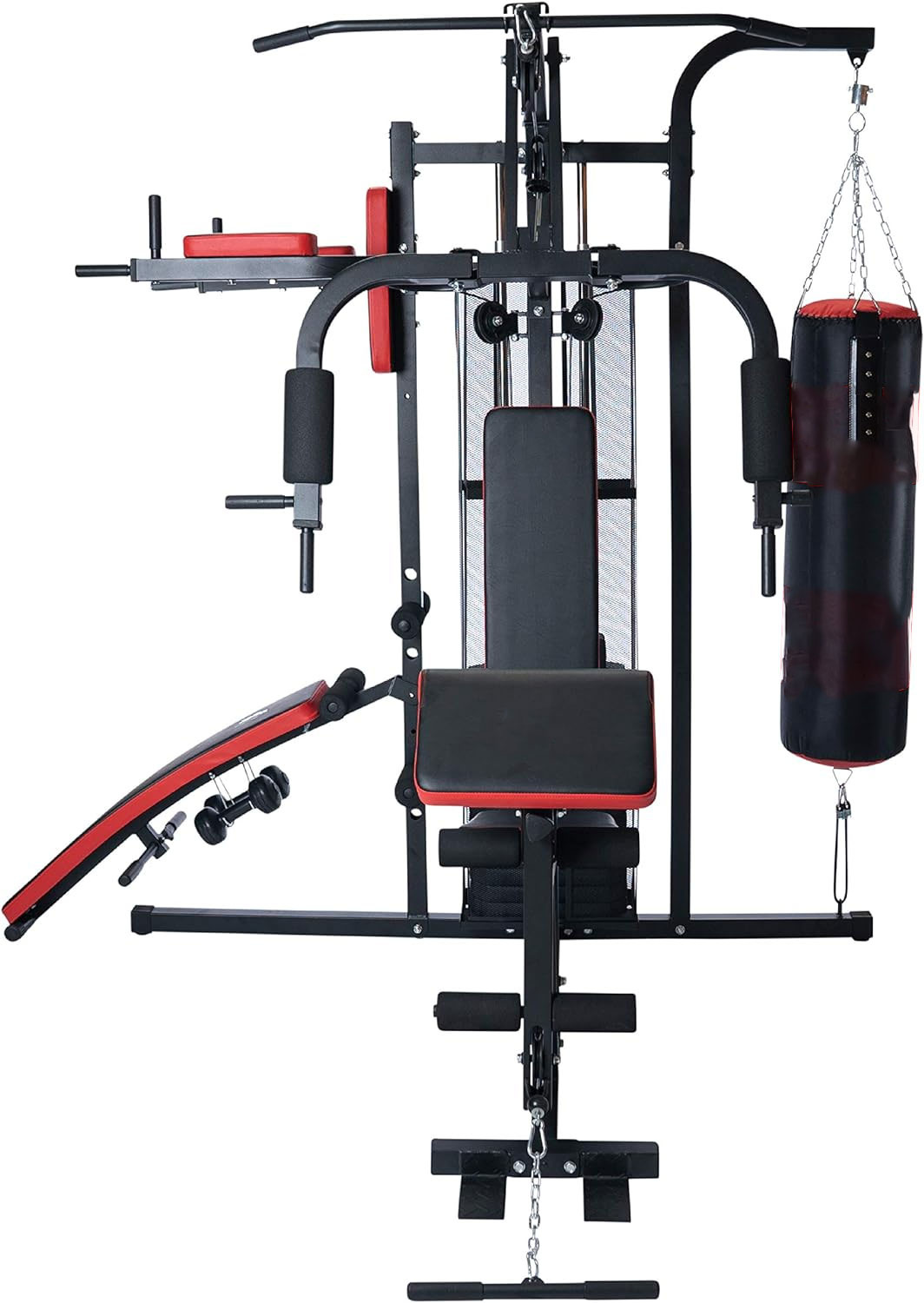 Krachtstation - Home gym - met 65 kg gewicht - en bokszak