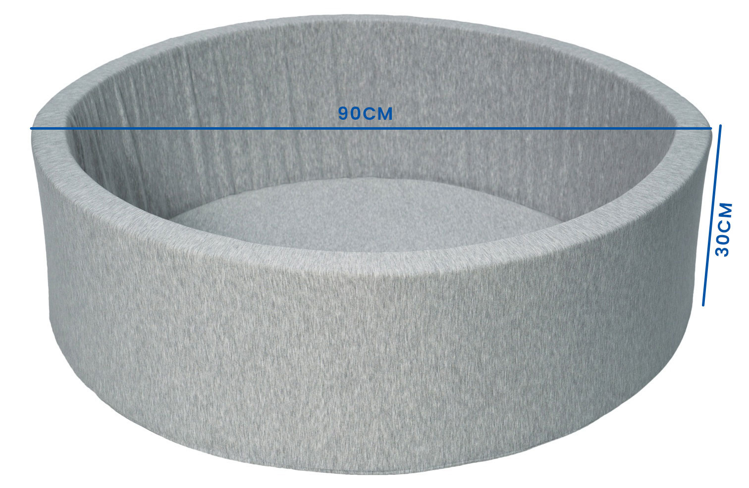 Ballenbak - 150 ballen - rond - 90x30 cm ballenbad - witte, babyblauw, grijze ballen