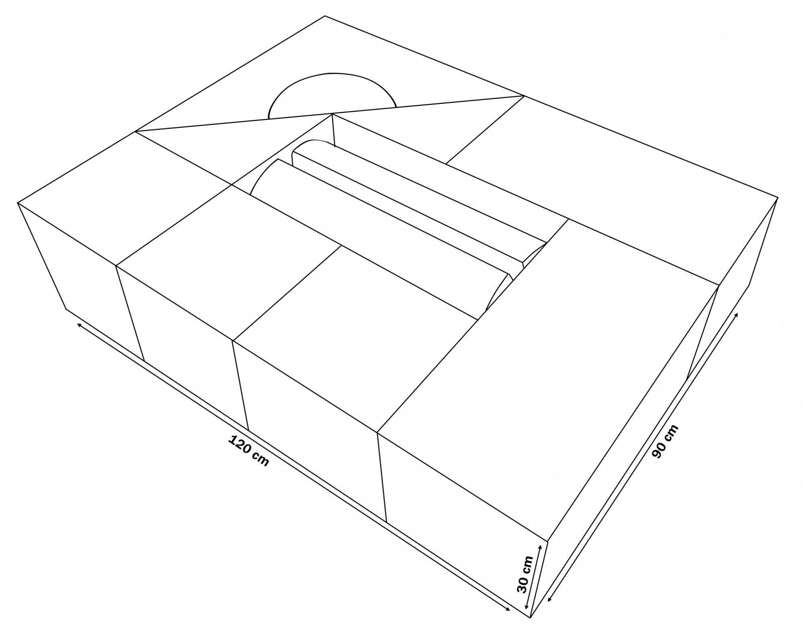 Grote foam blokken - 11 stuks - gekleurd - wit