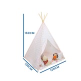 Tipi tent - speeltent met vloermat en kussens – roze - zigzag