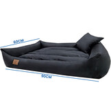 Hondenmand zwart 90x60 cm - wasbaar hondenkussen - waterdicht hondenbed