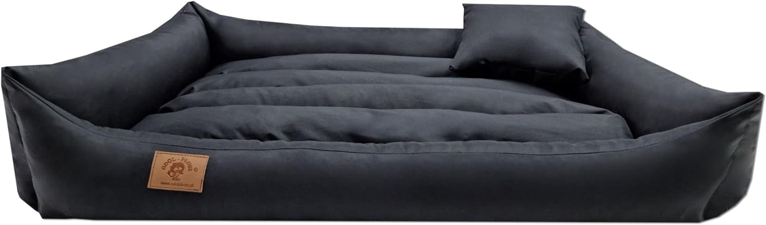 Hondenmand zwart 90x60 cm - wasbaar hondenkussen - waterdicht hondenbed