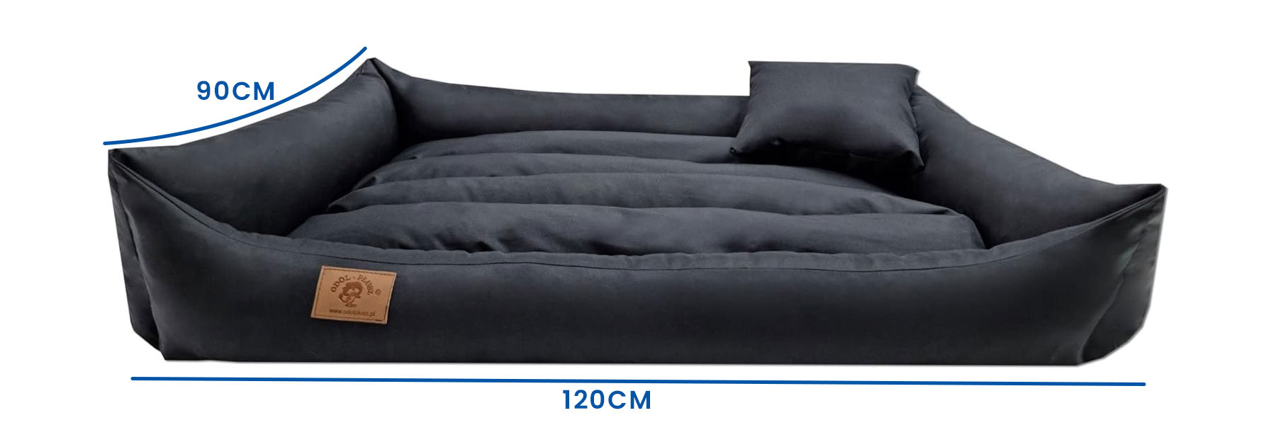 XXL Hondenbed van zwart kunstleer - hondenkussen hondensofa kattenbed hondenkorf - waterdicht