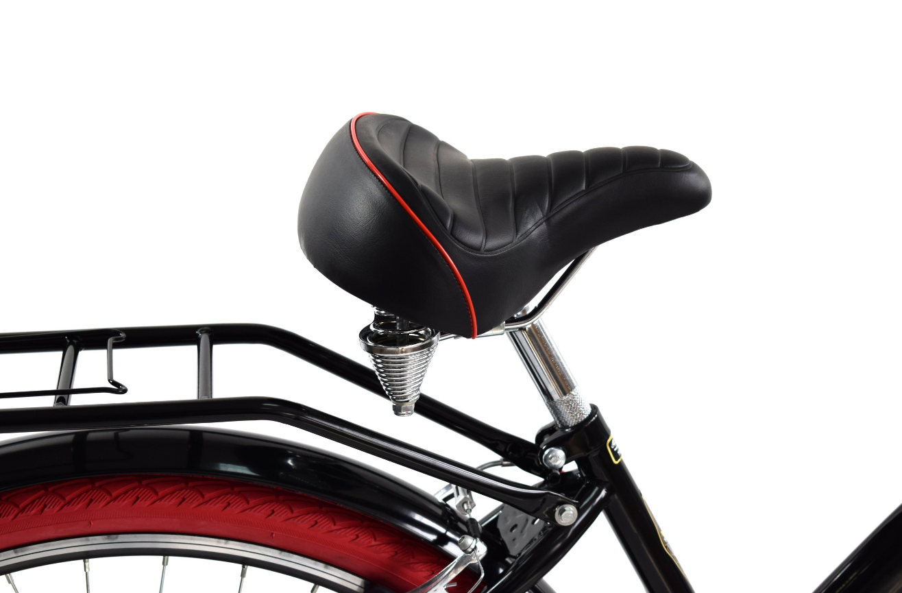 Meisjesfiets - cruiser - 26" - 7 versnellingen - zwart rood