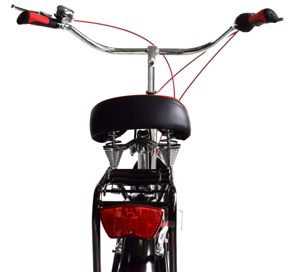 Meisjesfiets - cruiser - 26" - 7 versnellingen - zwart rood