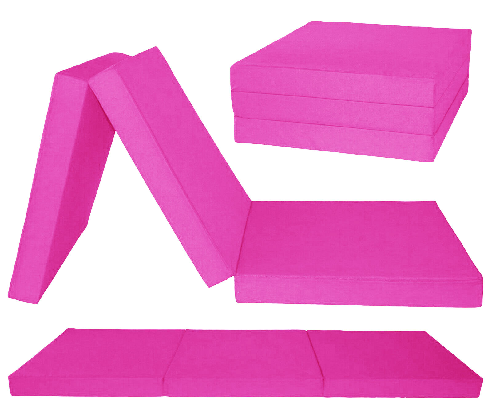 Logeermatras extra dik - roze - camping matras - reismatras - opvouwbaar matras - 195 x 80 x 15