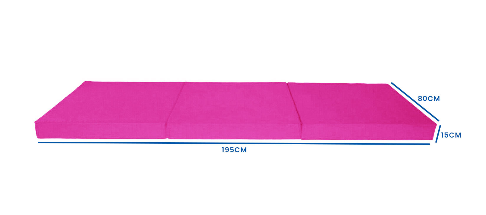 Logeermatras extra dik - roze - camping matras - reismatras - opvouwbaar matras - 195 x 80 x 15