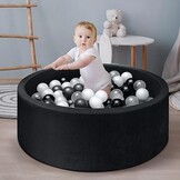 Ballenbak - rond - grafiet - 300 ballen in grijs & parelmoer tinten - 90x40 cm