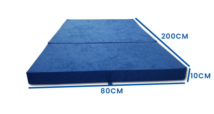 Logeermatras - camping matras - reismatras - opvouwbaar matras - 80 x 200 x 10 - blauw