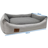 Hondenmand lichtgrijs 100x70 cm - wasbaar hondenkussen - waterdicht hondenbed