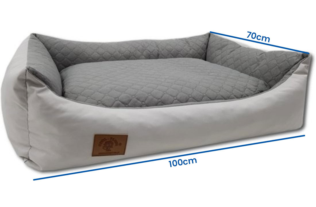 Hondenmand lichtgrijs 100x70 cm - wasbaar hondenkussen - waterdicht hondenbed