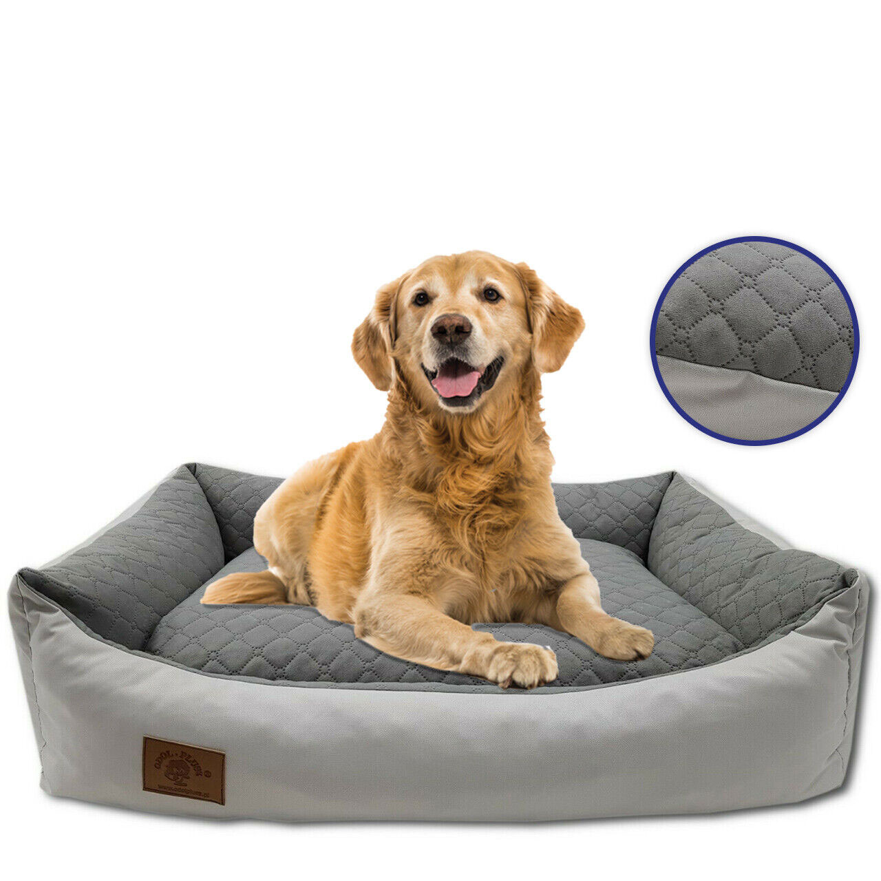 Hondenmand lichtgrijs 100x70 cm - wasbaar hondenkussen - waterdicht hondenbed